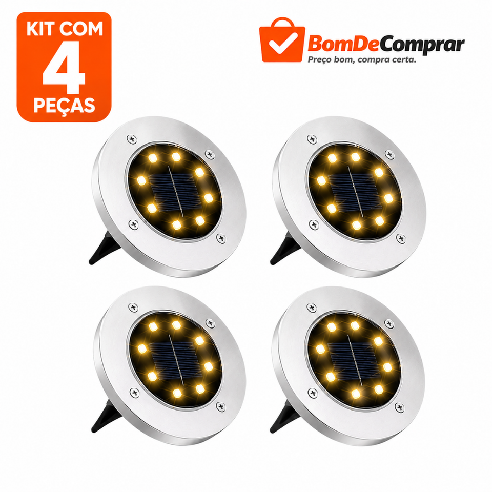 Luminária Solar para Jardim com LEDs Premium À prova d'água IP65 - PROMOÇÃO RELÂMPAGO 🔥