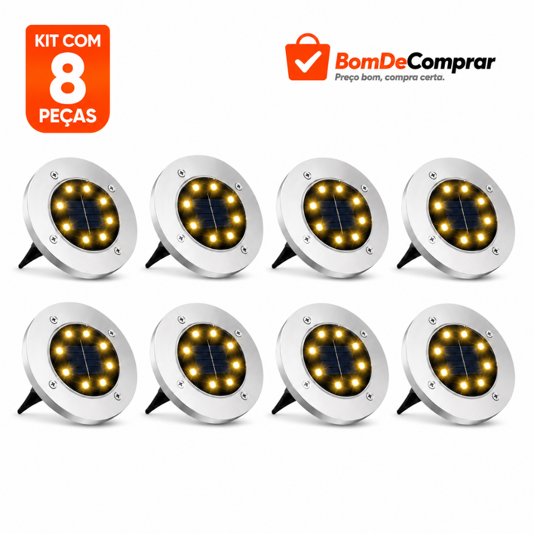 Luminária Solar para Jardim com LEDs Premium À prova d'água IP65 - PROMOÇÃO RELÂMPAGO 🔥
