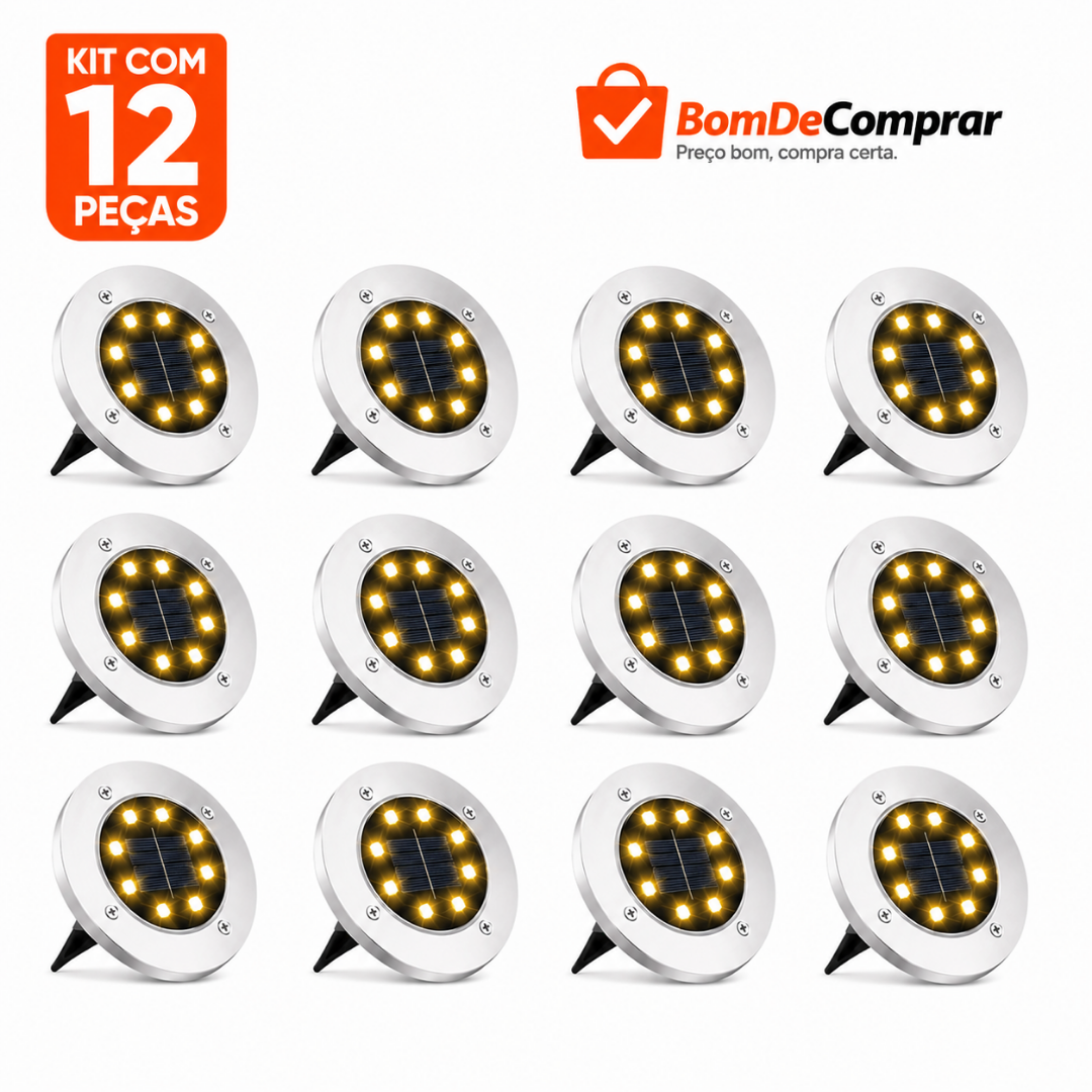 Luminária Solar para Jardim com LEDs Premium À prova d'água IP65 - PROMOÇÃO RELÂMPAGO 🔥